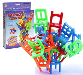 Pbwa Smile バランスゲーム 椅子 椅子ゲーム 18ピース パズ おもちゃ 積み木 子供 子ども カラフル プレゼント