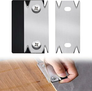 木工面取りスクレーパー 木工用ブレードベニアエッジトリマー 替刃式 エッジバンディングカッター ステンレス鋼 替え刃1枚付き 防錆 高精度 エッジ平かんな (シルバー ブラック)