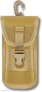 メガネケース セミハード カラビナ付き サングラス ポーチ ミリタリー サバゲー モールシステム 眼鏡 軽量 耐衝撃 携帯用 1個(サンドベージュ)