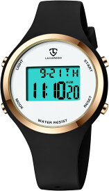 腕時計 レディース メンズ デジタル腕時計 男女兼用 子供腕時計 スポーツウォッチ( 01-ブラック)