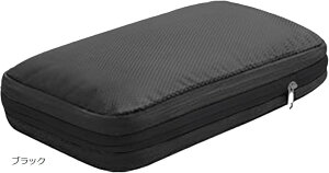 2025年夏モデル NEWカラー 圧縮トラベルポーチ スッキリ簡単3step 圧縮で衣類スペース最大50%節約 大きめサイズ 3泊 日本メーカー 旅行用圧縮袋(ブラック, M)