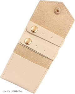 ジュエリーポーチ 携帯用 ミニ アクセサリーケース 女性向け ギフト (ベージュ)