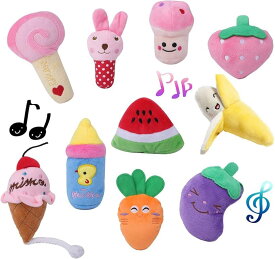 犬おもちゃ Bluestarz13923 音が鳴る ぬいぐるみ 10点セット 噛むおもちゃ コットン 気分転換 ストレス解消 歯磨き 丈夫 清潔 子犬 小型犬 中型犬 (カラフル)