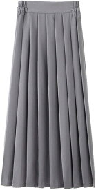 大きいサイズ 4XL ロング丈 制服風 プリーツ スカート ロングスカート TOKYO GOODS MARKET (グレー)