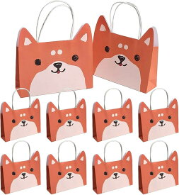柴犬 小さい ラッピング 紙袋 手提げ プレゼント袋 アニマル紙袋 ギフト 包装 日常使い (柴犬, 20枚セット)