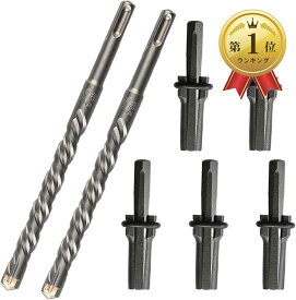 【楽天ランキング1位入賞】セリ矢 16mm SDSプラスシャンク 4枚刃ドリル 石割り道具 ストーンスプリッター 庭石 岩解体 砕石 (セリ矢 16mm 5本 ドリル 2本)