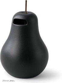 貯金箱 500円玉 おしゃれ インテリア オブジェ マネーバンク 北欧 陶器 ハンドメイド (ブラック, 洋なし)