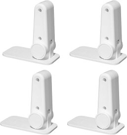 ドアノブ ロック ストッパー 子供 ペット 猫 脱走防止 後付け 4個セット (ホワイト, 3.5x7cm)
