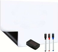 ホワイトボード シート マグネット壁 粘着式 はがせる カット可能 掲示板 メモ ペン付き 40x80cm (ホワイ…