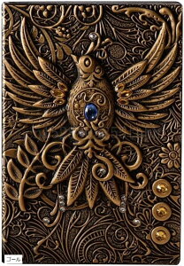 アンティークノート a5 日記帳 魔導書 魔法書 魔導書風ノート 洋書風(ゴールド)