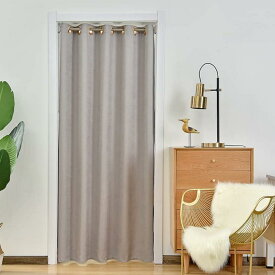 間仕切りカーテン 遮光カーテン 張り棒カーテン 冷暖房効率アップ( グレー, 幅120CMx長さ200CM)