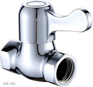 止水栓 蛇口バルブ アングル止水栓 止水弁 G1/2 90度回転 レバー式 亜鉛合金 シンプル(メス・メス)