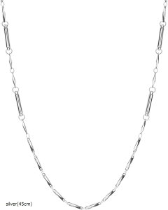yyVLO1ʓ܁zClbNX fB[X  2mm S45cm `F[ AM[Ή Vo[ pBOX(silver(45cm))