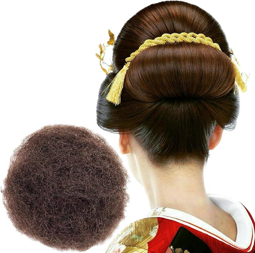 毛たぼでヘアプラス＋ つけ毛 毛綿 すき毛 あんこ 日本髪 和装 ヘアセット ヘアトップ( ダークブラウン,  25g)