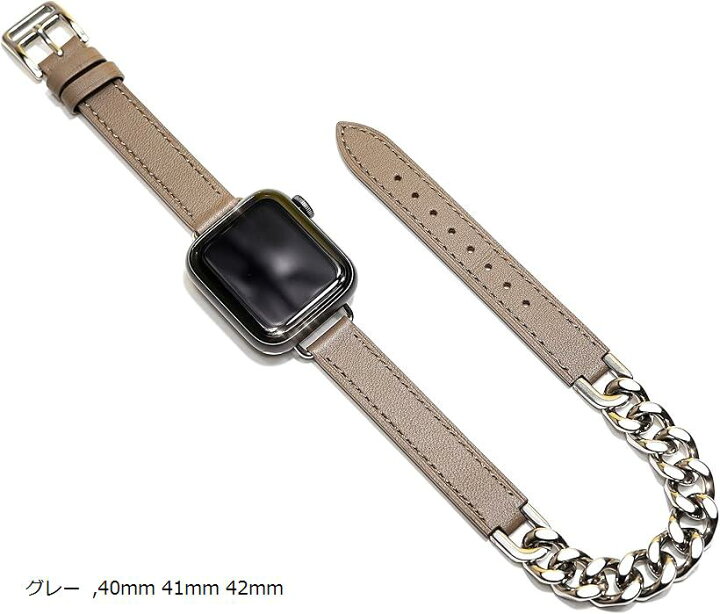 2964 希少品 Apple Watch エルメス ディアゴナル グレー レザー 即決  