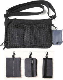 メンズ サコッシュ ポーチ 財布 コインケース キーケース エコバッグ ティッシュケース 小物一体型 バッグ