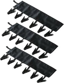 旅行 洗濯 ハンガー 3セット ピンチ 携帯ハンガー 洗濯ばさみ トラベルハンガー( 黒)