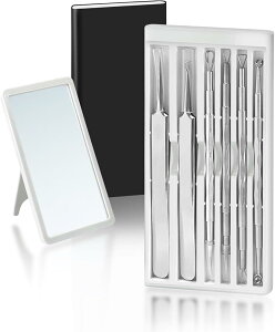 角栓 ピンセット コメドプッシャー 精密ピンセット 毛穴ケア 角栓取り ニキビ 黒ずみ取り いちご 鼻ケア ステンレス 携帯便利