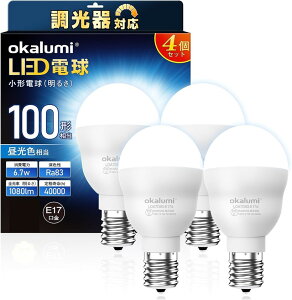 LED�d��������Ή��~�j�N���v�g���^�d�� E17���� 100W�`���� �����F 1080lm �L�z�� �f�M�ގ{�H���Ή� ���^���Ή� ���^�d���^�C�v 4�Z�b�g (�����F, ������Ή� 4��)