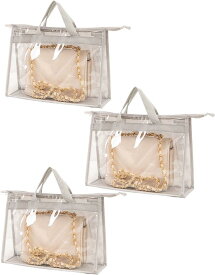 バッグ収納袋 透明 通気性の良い 不織布 バッグ ハンドバッグ 鞄 カバン 収納袋 中身が見える 吊り下げ