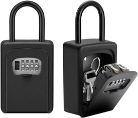 スマートロック キーボックス 南京錠 鍵付き 収納ボックス 小型 手提げ金庫 キュリオロック ダイヤル式 2個 ブラック