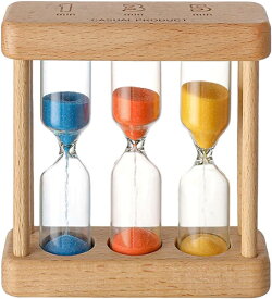 砂時計 木製 タイマー 1分 3分 5分 キッチン 家庭 オフィス 学校 置物 おもちゃ( カラフル)
