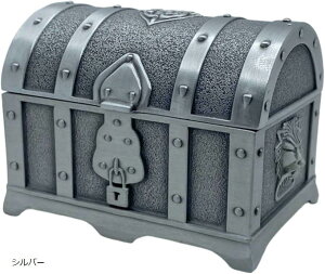 ジュエリーボックス 宝箱 アンティーク風 小物入れ ヴィンテージ 収納ボックス レトロ インテリア シルバー (シルバー)