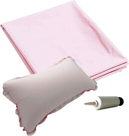 多用途 防水シーツ+枕セット PVCシート 洗える 約200x220cm 繰り返し使用 手入れ簡単 介護用( ピンク, ピンク 2m 厚い+枕)