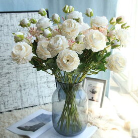 ERACO 造花 バラ 6本セット 薔薇 ローズ 花束 インテリア 飾り おしゃれ ブーケ シルクフラワー プレゼント 誕生日 結婚式