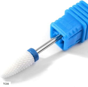 ネイルビット セラミック ネイルマシン 電動ネイルドリルビット(白, TC08)