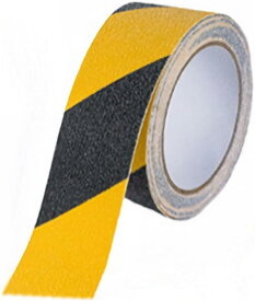 滑り止め テープ 階段 脚立 転倒防止 安全対策 事故防止 ノンスリップ 段差 工場 グリップ( 黄黒, 幅5cm、長さ5m)
