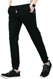 ジェイストア メンズ パンツ ランニング ズボン スポーツウェア ジャージ スウェットパンツ( ブラック, L)