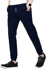 ジェイストア メンズ パンツ ランニング ズボン スポーツウェア ジャージ スウェットパンツ( ネイビー, XL)