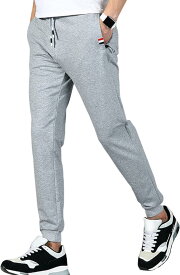 ジェイストア メンズ パンツ ランニング ズボン スポーツウェア ジャージ スウェットパンツ( ライトグレー, XL)