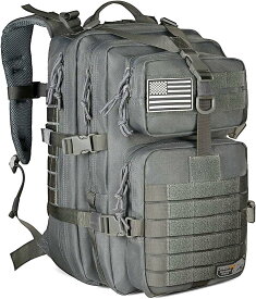 レイソンタック【ISO基準品】MOLLE ミリタリー リュック タクティカルバック 42L 大容量（グレー）