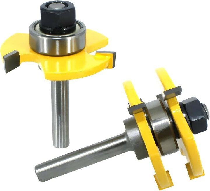楽天市場】トリマー ビット セット t型 ほぞ カッター 溝 6.35mm 超硬 