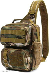 ボディバッグ タクティカル 斜めがけバッグ ミリタリー ショルダー 大容量 防水(カモフラB)