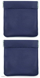 サニタリーポーチ 2個セット バネ口式 生理用 ナプキンポーチ イヤホンポーチ 化粧ポーチ ジュエリーポーチ バネポーチ 小物入れ 携帯用 撥水加工 表面 PUレザー 裏地 ベルベット(ネイビー)