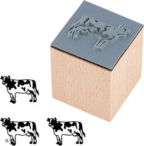 木製スタンプ ゴム印 乳牛 25mm 手紙用 日記 手帳用 スクラップブッキング クラフトカード デコレーション アルバム 装飾 文房具 可愛い おしゃれ (25mm)