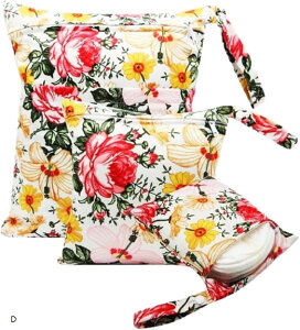 ミャオッティ おむつポーチ 防水 3点セット 防水バッグ おむつ替え おしりふき ベビーカー 外出用 ポリエステル(マルチカラー)