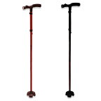 【選べる2色】 自立型 あぶなくない杖 ロングタイプ ワインレッド ブラック 歩行 介助 男女兼用 敬老