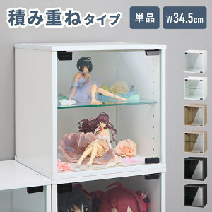 ガラスキューブボックス コレクションケース ガラス扉 横開き スタッキング可能 ディスプレイラック ショーケース 収納ボックス おしゃれ 間仕切り 本棚 推し活 趣味 コレクション【送料無