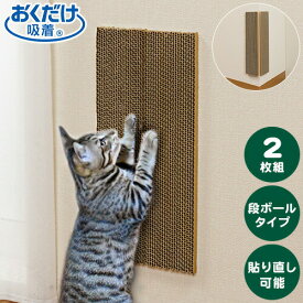 サンコー 吸着コーナーにも貼れる猫のつめとぎ 段ボール 45×10cm 厚み15cm 爪とぎ つめとぎ お手入れ 猫 ねこ 猫用 ダンボール 壁 角 貼れる はがせる【S1】