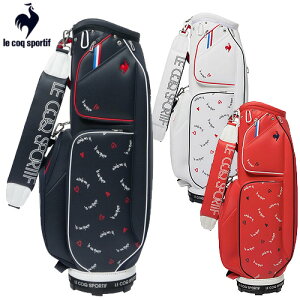 2025秋冬【ルコックスポルティフ】軽量 レディース キャディバッグ飛び柄デザイン LG5FCB03L 2.8kg/8.5型/6分割/46インチ対応lecoqsportif 合成皮革(PU加工)ネームプレート付属無し 女性 25FW ゴルフ