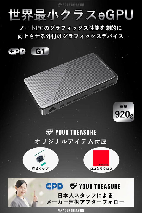 楽天市場】【オリジナルセット品付属】GPD G1 2024 世界最軽量級外付け 