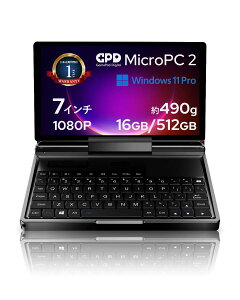 �y���{�l�^�c�̐��K�㗝�X�zGPD MicroPC2 7�C���` �m�[�g�p�\�R�� UMPC Windows11Pro RJ45 HDMI2.1 Type-A Type-C MicroSD ���� ���S����N���X�t (intel Core i3 N300 ������16GB SSD512GB)
