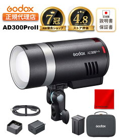 【最短翌日お届け★365日出荷】Godox AD300ProII 300W 2800-6000K 12W Biカラーランプ HSS 2.4G フラッシュ ストロボ ライト【日本正規代理店/1年保証/日本語説明書付/安心の延長サポート有】