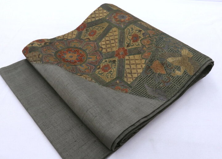 楽天市場】【汕頭刺繍入】未仕立て 袋帯【新古品】正絹 紬◇黄味を