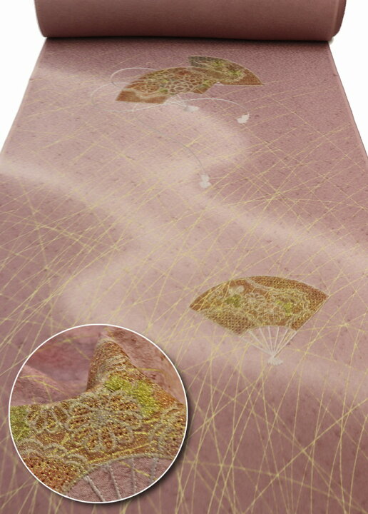 楽天市場】反物 附下【汕頭風刺繍・金彩友禅】正絹◇くすんだ紫  