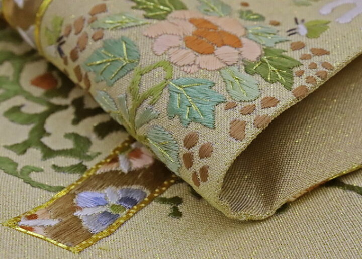 楽天市場】【相良刺繍・蘇州刺繍入】未仕立て 袋帯【新古品・未使用品  